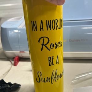 20 oz yellow skinny tumbler.